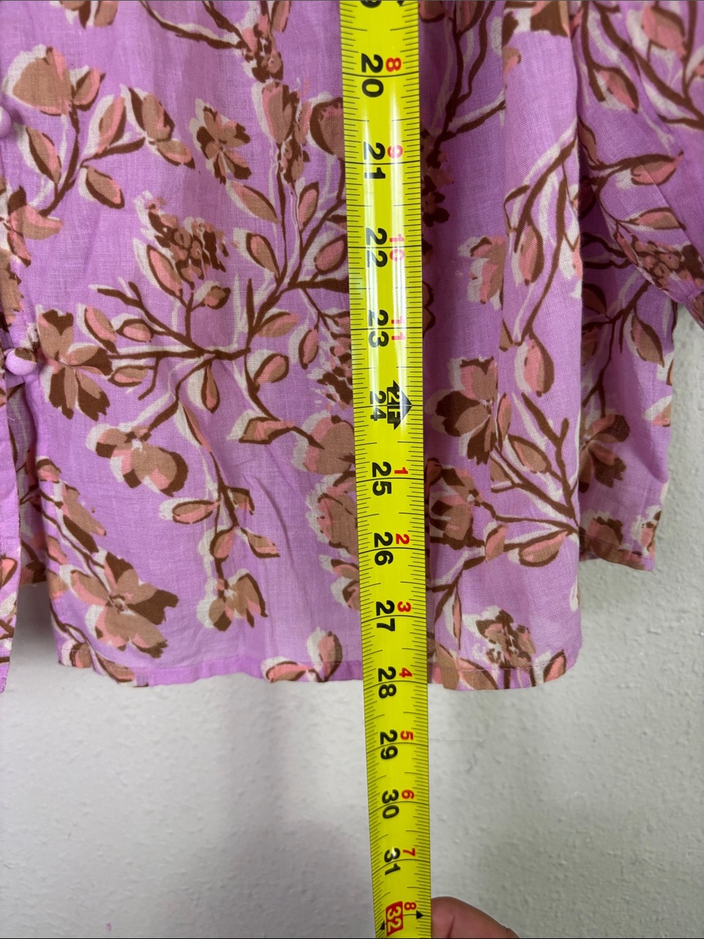 J. Jill Lilac Floral Button Down Tunic Top size XL 100% Cotton - Picture 9 of 9